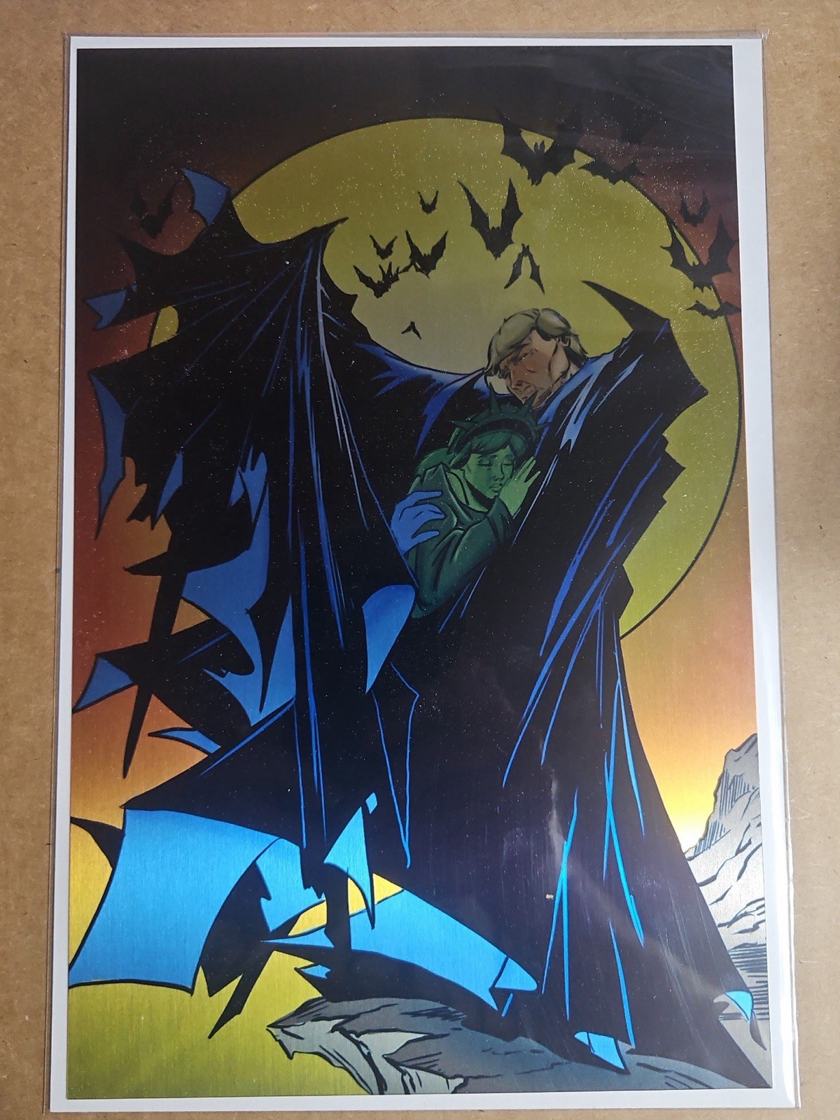 RARE SILVER Metal Donald Trump BATMAN Issue 423 VIRGIN Homage Todd McFarlane