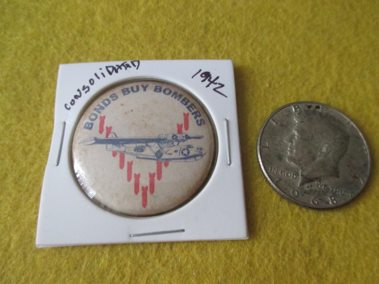 ORIGINAL WWII HOMEFRONT PBY FLYING BOAT MARKED CONSOLIDATED 1942 PIN