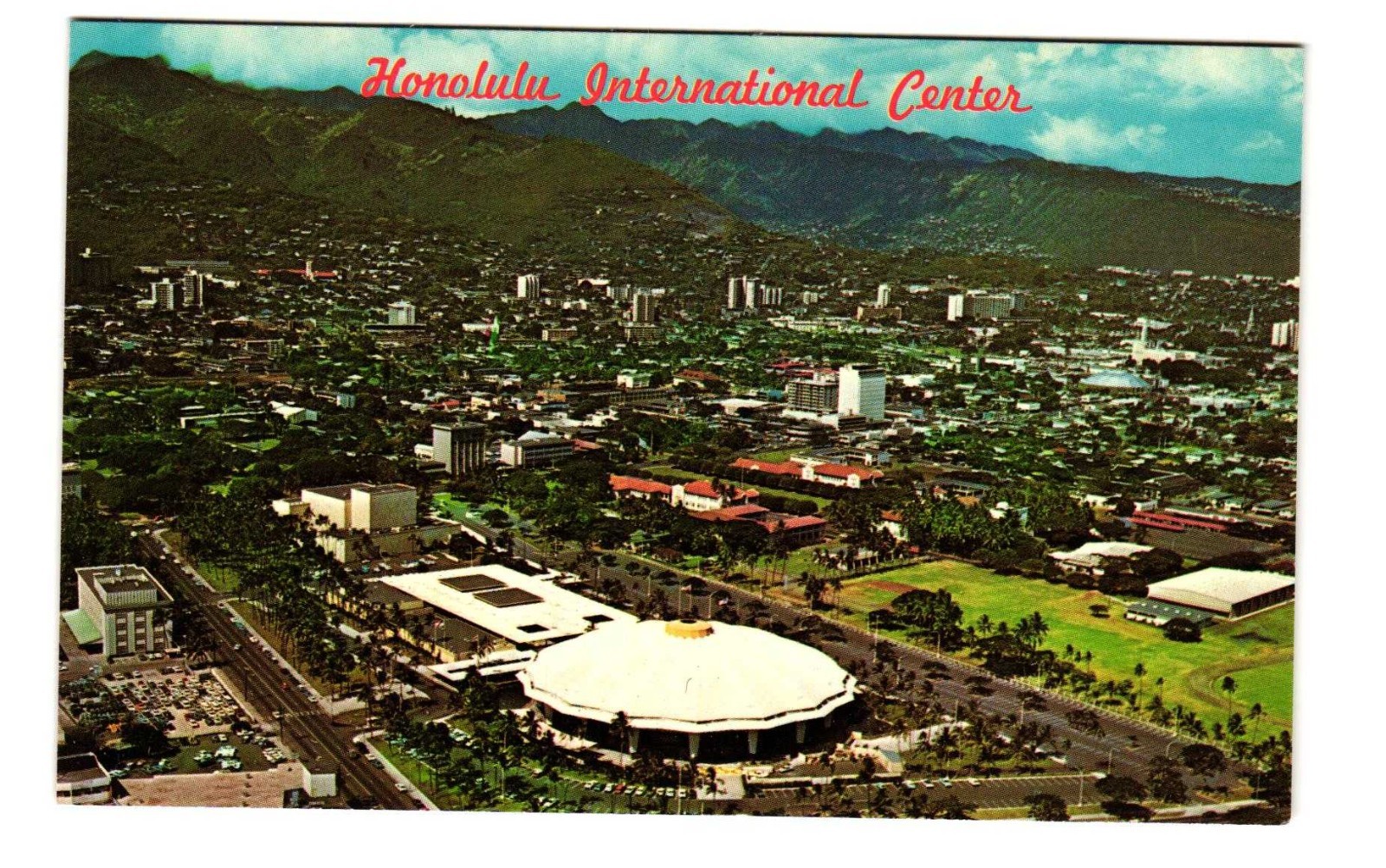 Honolulu International Center vintage postcard unposted