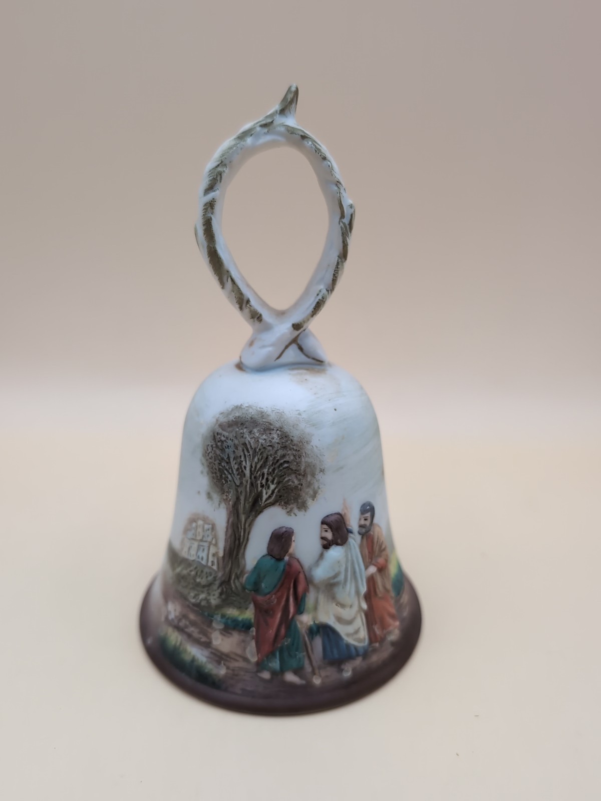 Jesus & Apostles Bell Handpainted Embossed Bisque Porcelain | Vintage 1980