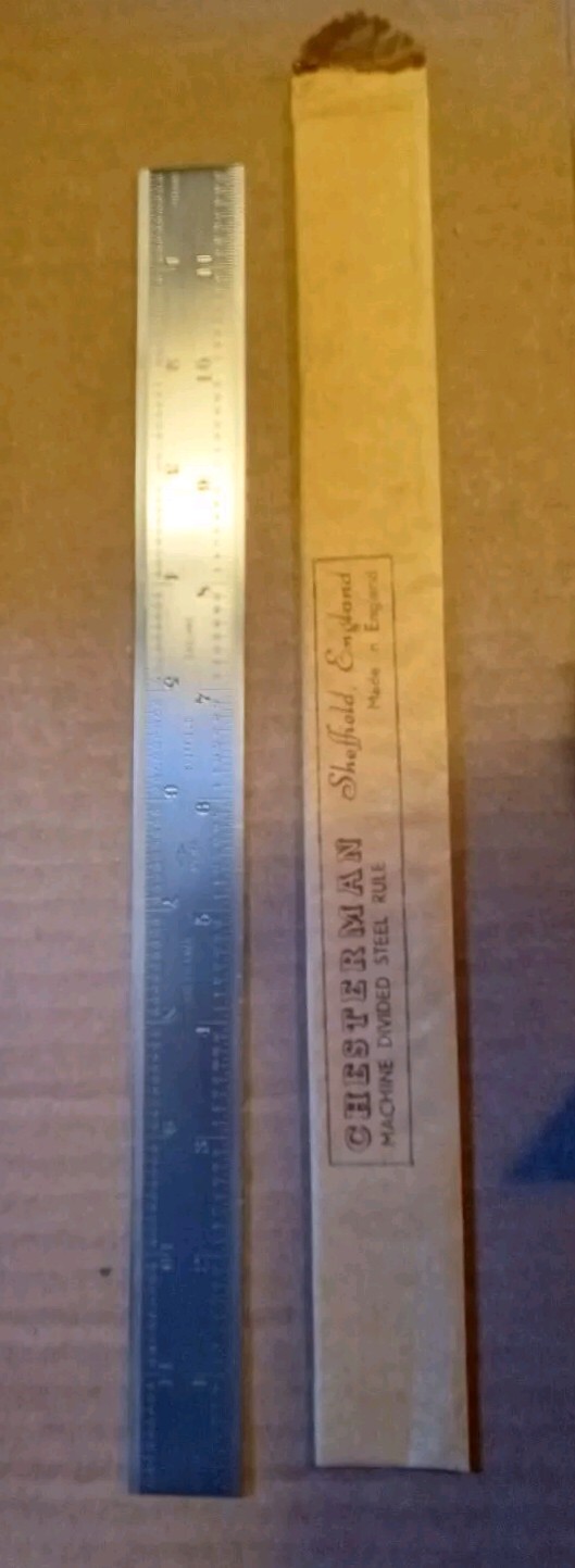 CHESTERMAN NO 768 MACHINE DIVIDED STEEL RULER RULE 12