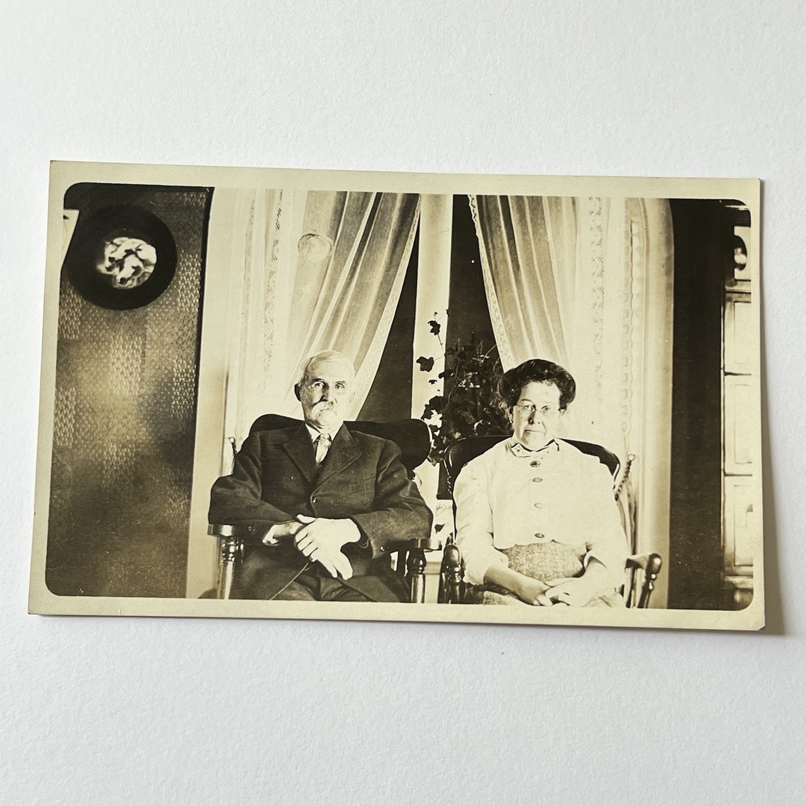 Antique RPPC Real Photograph Postcard Couple Mature Man & Woman Cute Note Back
