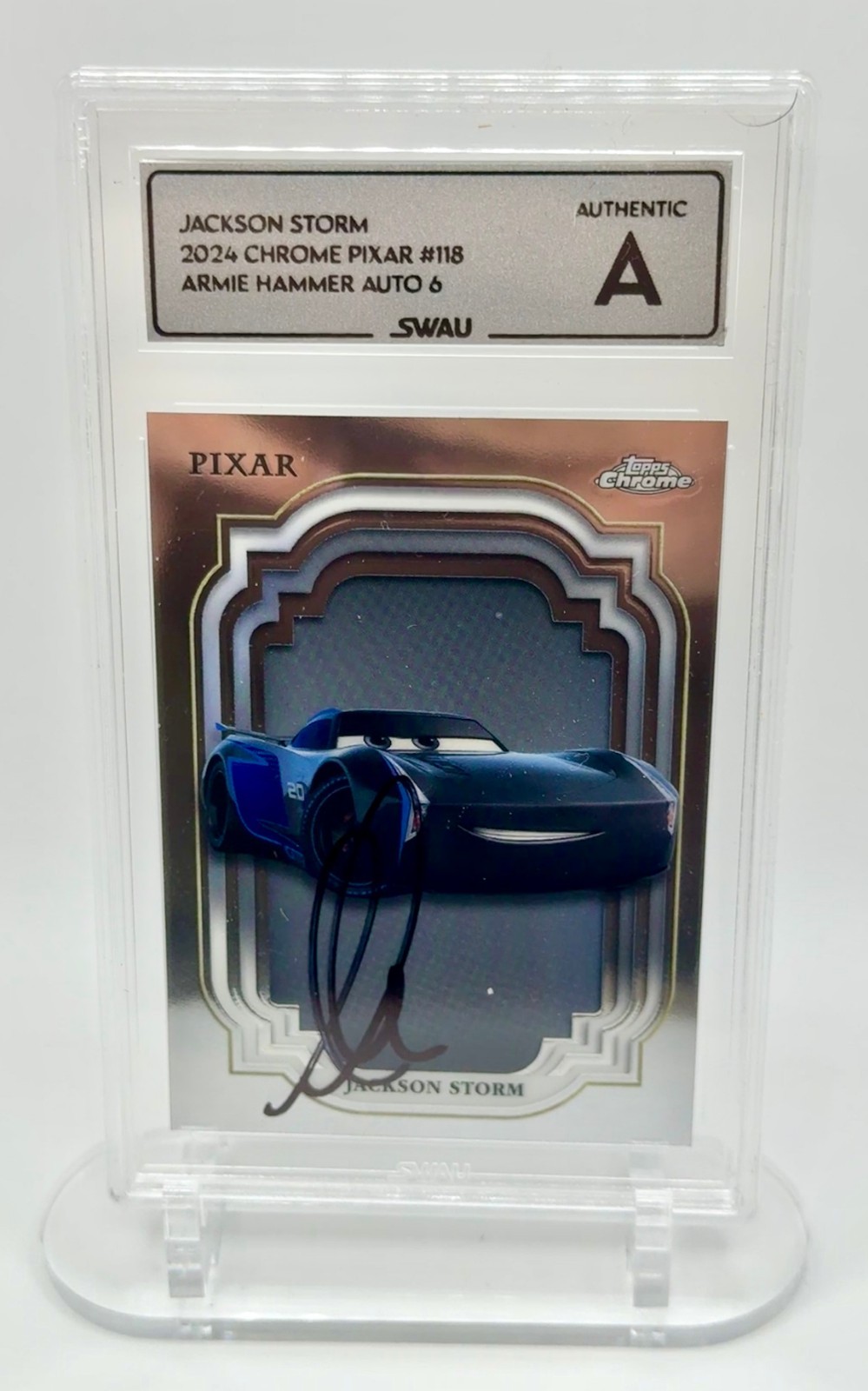2024 Topps Disnet Pixar Cars Jackson Storm #118 Signed by Armie Hamer SWAU