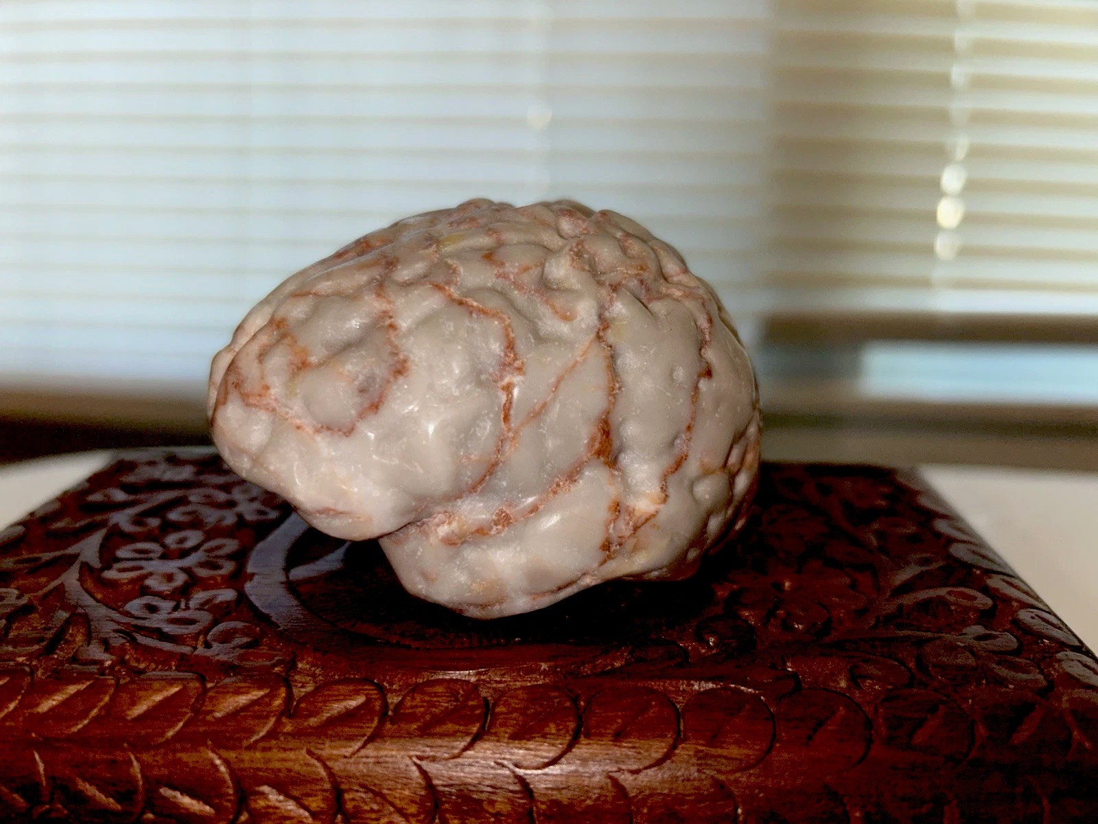 Red Network Crystal Brain Sculpture - Unique Home Accents