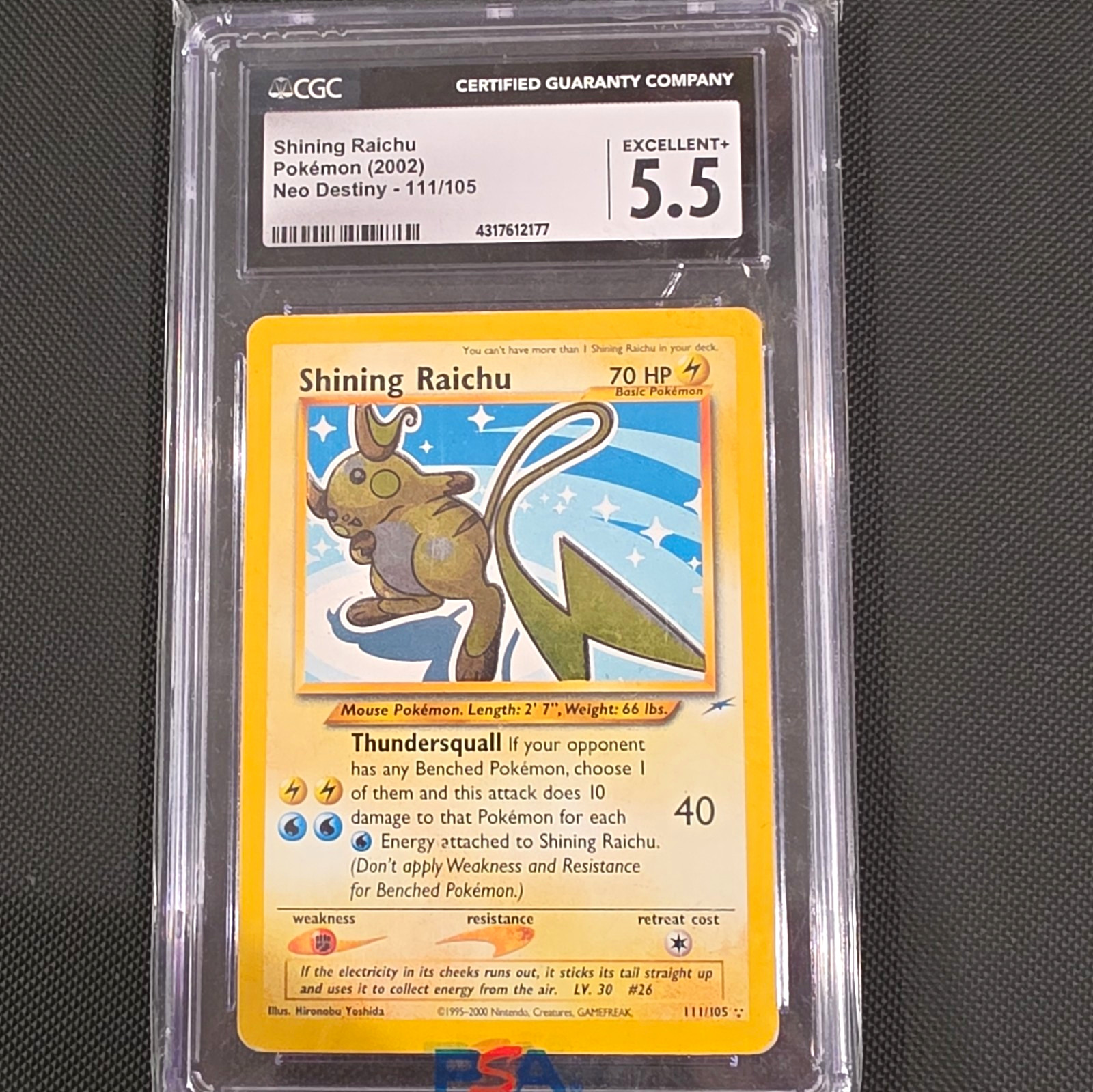 Pokémon 2002 Neo Destiny Shining Raichu 111/105 Holo CGC 5.5