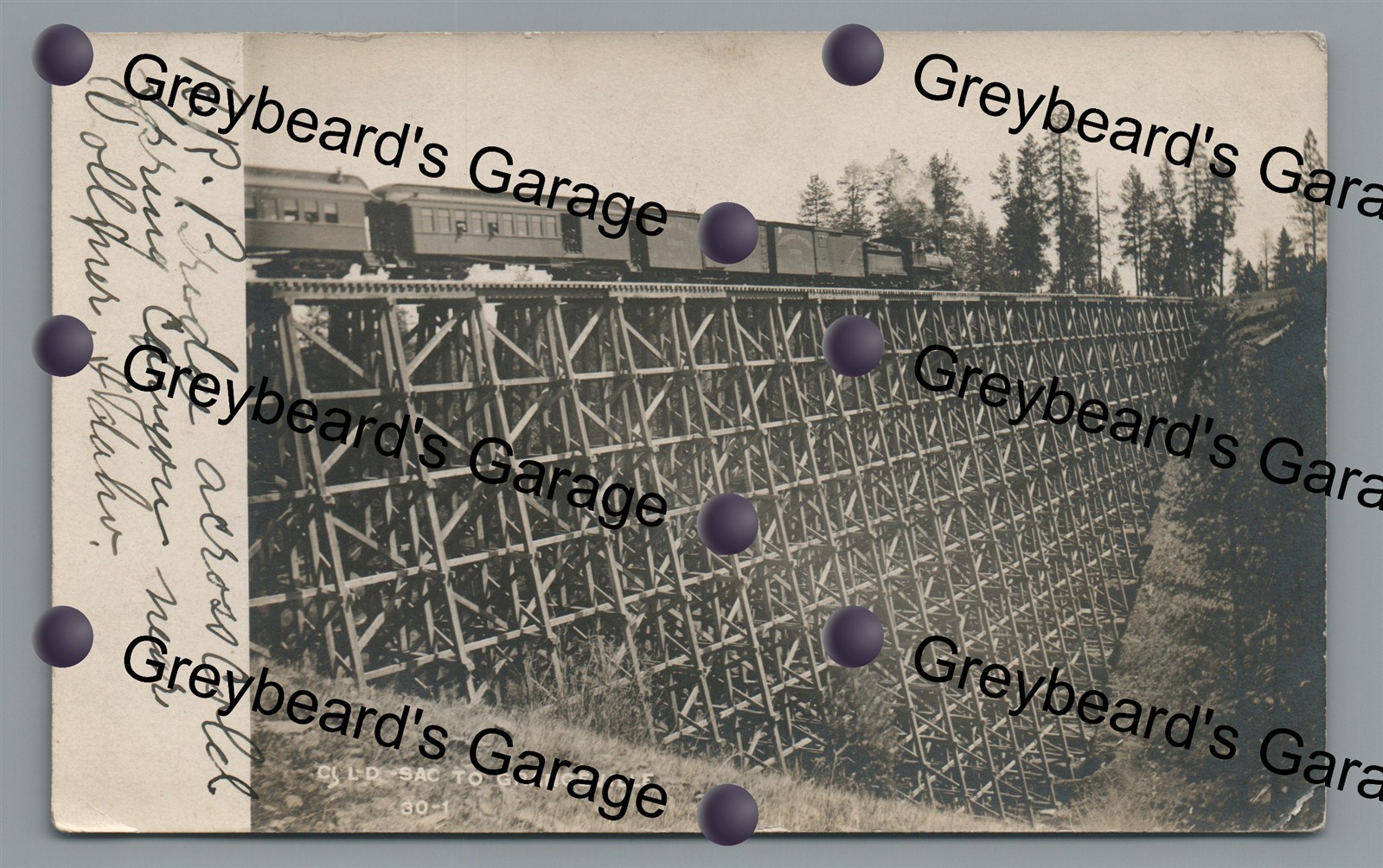 RPPC CAMAS PRAIRIE RAILROAD Trestle Bridge VOLLMER ID Idaho Real Photo Postcard