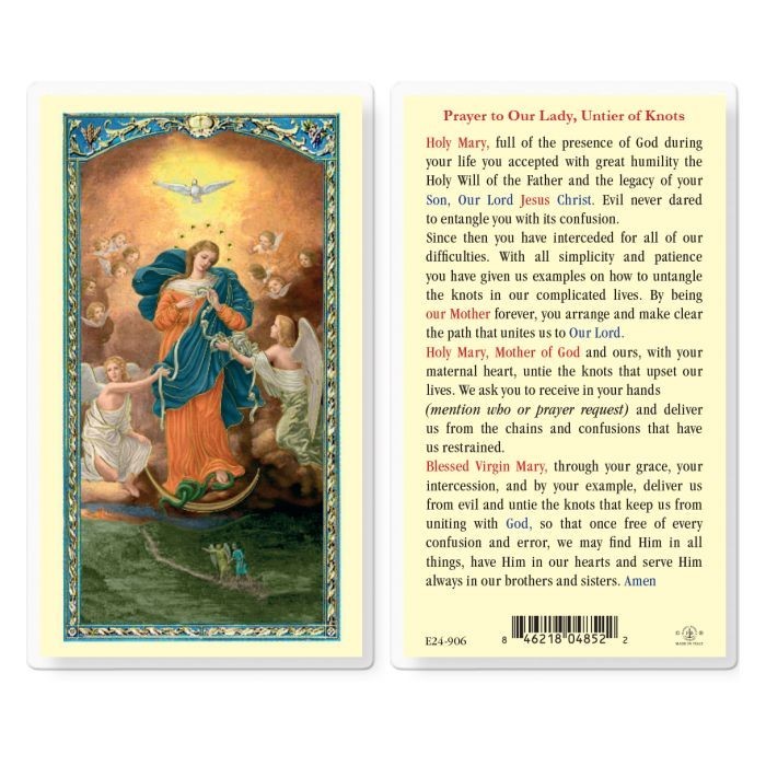 Our Lady Undoer/Untier of Knots - Laminated Holy Card E24-906
