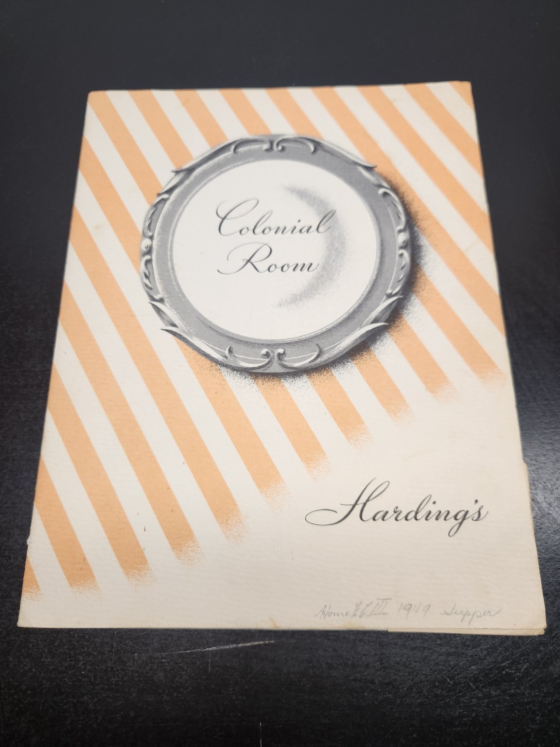 Vintage 1949 Harding's Colonial Room Chicago Restaurant Menu Ephemera