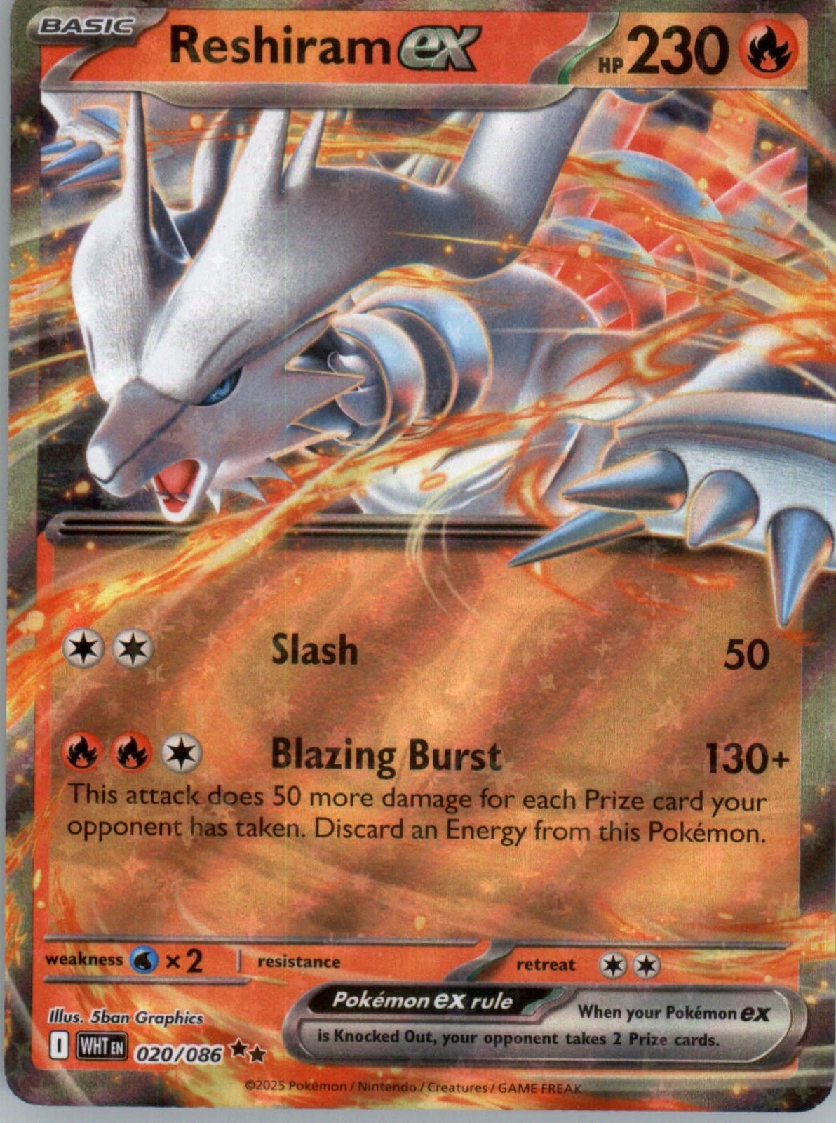 Pokémon Reshiram ex White Flare #20/86 English Pokémon Reshiram ex White Flare #20/86 English