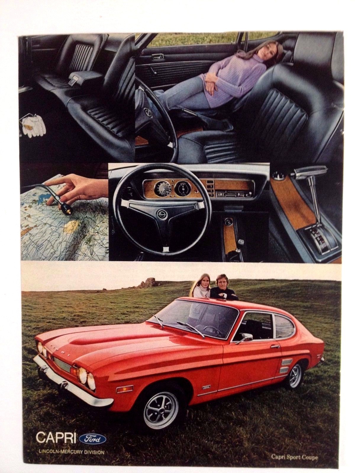 1971 Mercury Capri Sport Coupe Automobile Original Print Ad Sexy European Car