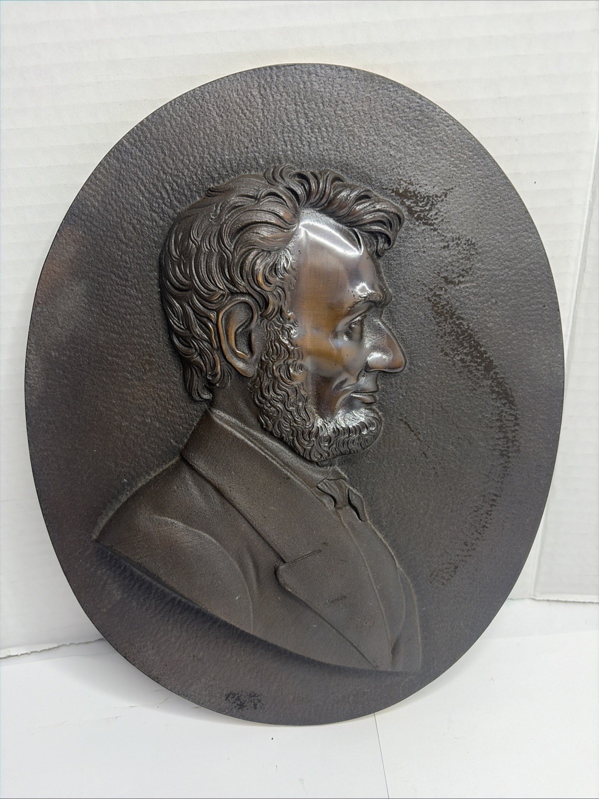 Antique Abraham Lincoln Bad-Relief Wall plaque - Imperial Brass Mfg. Co Antique Abraham Lincoln Bad-Relief Wall plaque - Imperial Brass Mfg. Co