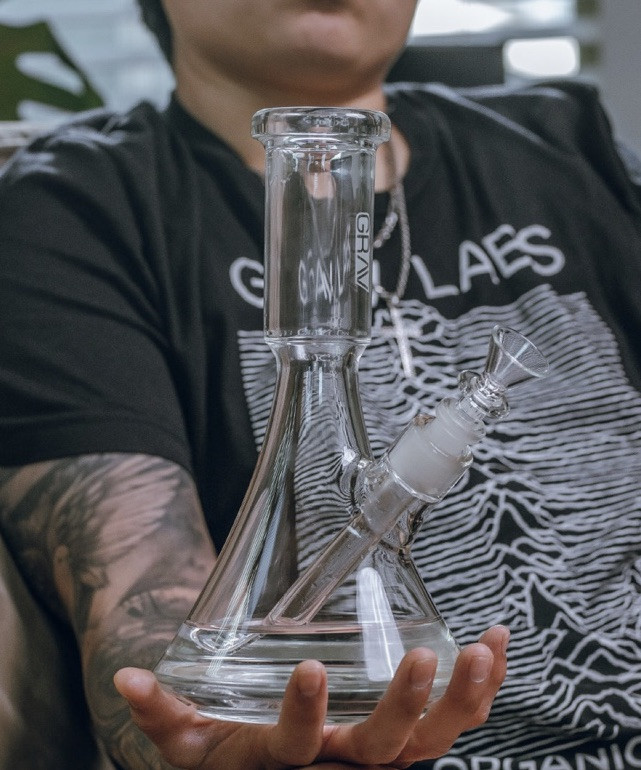 GRAV® MEDIUM DECO THICK HIGH QUALITY BEAKER WATER PIPE, BONG, Authorized Dealer