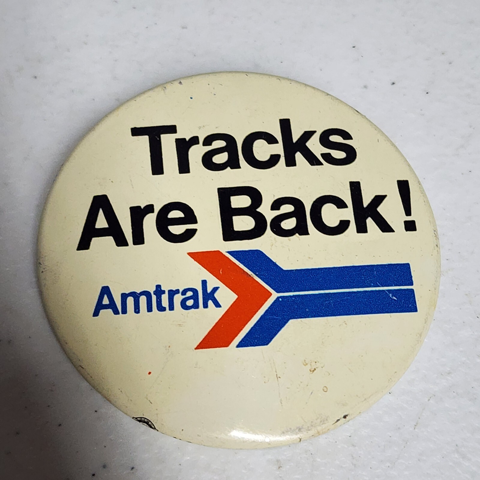 Vintage 1970s Amtrak Tracks Are Back Old Advertising Pin Pinback Button Vintage 1970s Amtrak Tracks Are Back Old Advertising Pin Pinback Button
