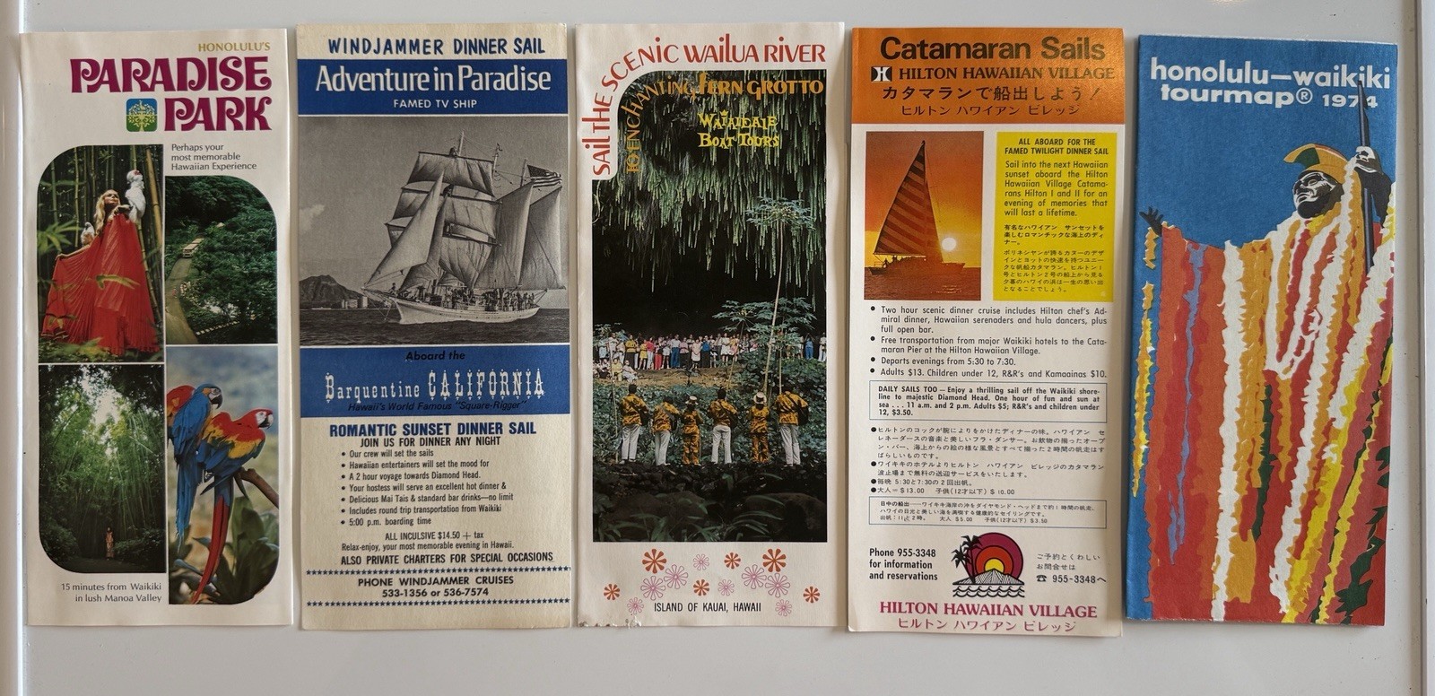 Vintage 1970s Hawaii Travel Brochures Paradise Park Waikiki Kauai Oahu 1974