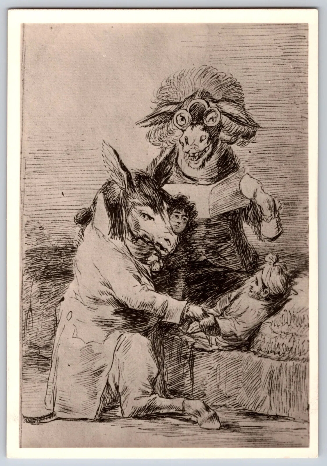 Postcard Spain F. Goya y Lucientes Satire gegen die Aerzte Satire 341