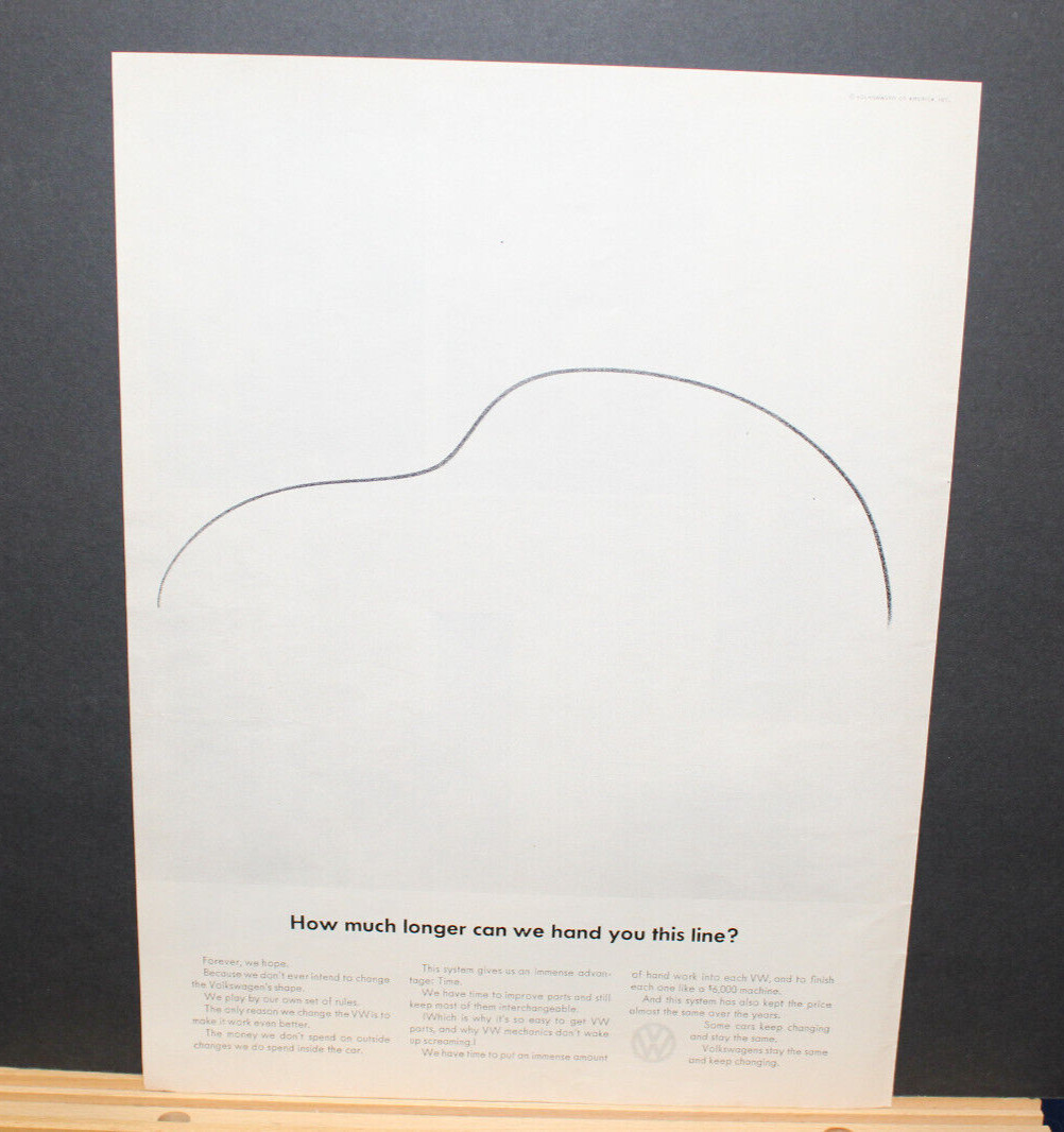 1972 Print Sales AD Advertisement Car Automobile VW Volkswagen Beetle Bug 10x13