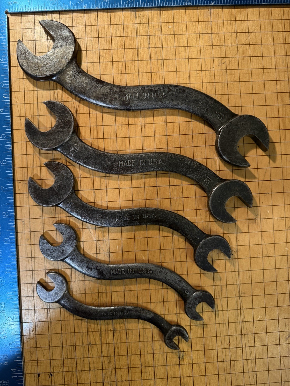 Rare WWI-Era J.H. Williams 5-Pc S-Wrench Set 75B 77B 79 81B 83B Brooklyn USA