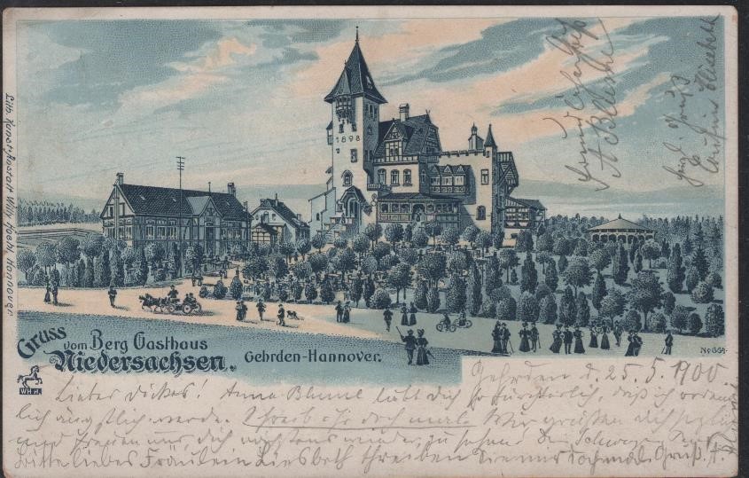 Postcard Berg Gas House Gehrden-Hanover postally run 1900