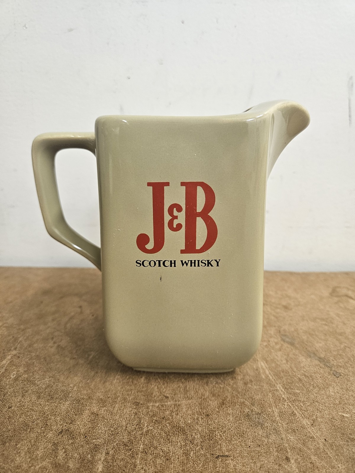 Vintage J&B Scotch Whisky Green Ceramic Bar Water Pitcher Wade PDM England Jug