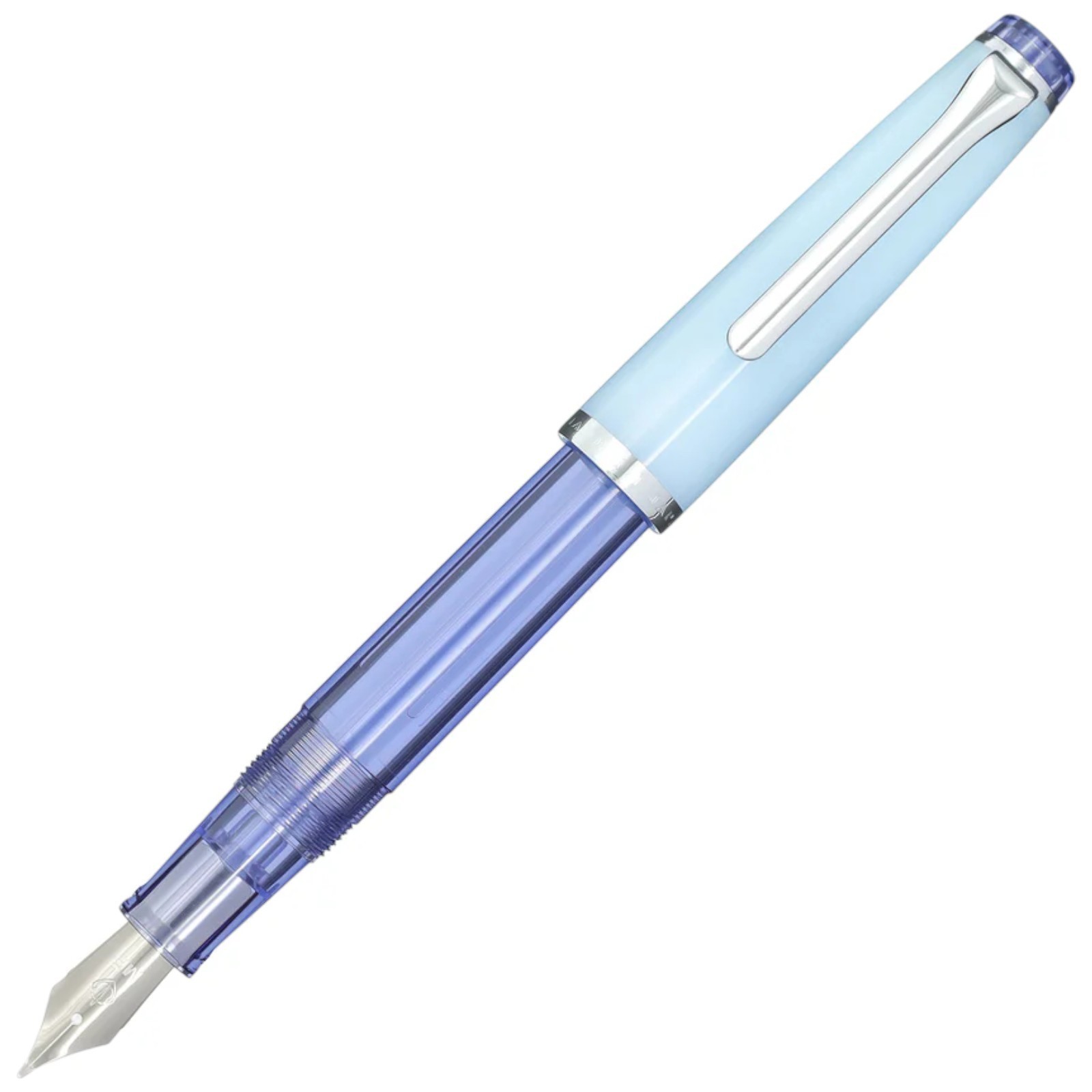 Sailor Lecoule Fude DE Mannen 30th Fountain Pen Usui Rainwater Blue Skeleton