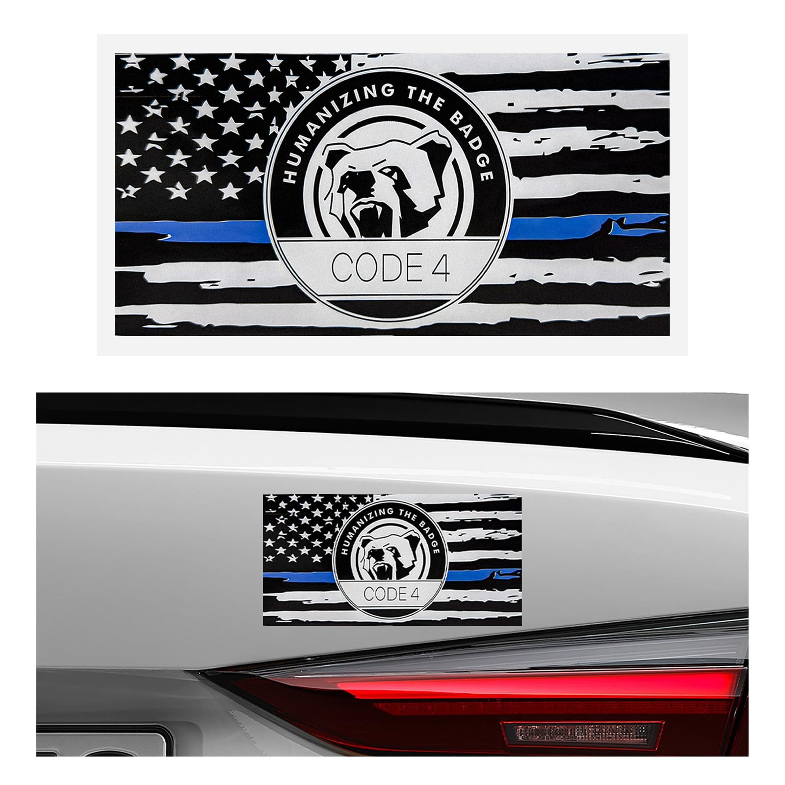 2 calcomanías de bandera de línea azul fina para automóvil Car soporte policial 2 calcomanías de bandera de línea azul fina para automóvil Car soporte policial