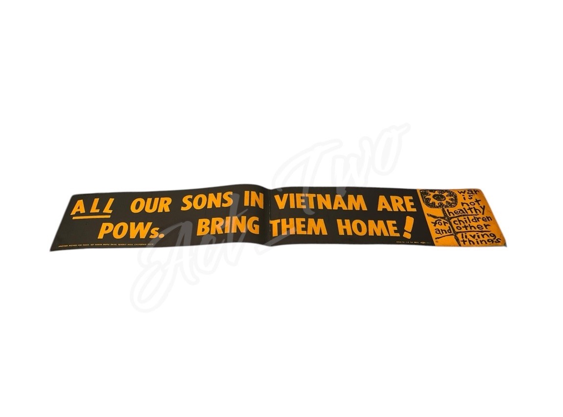 Vintage 70’s Our Sons In Vietnam Are POWs Bring Them Home 22”x4” Bumper Sticker