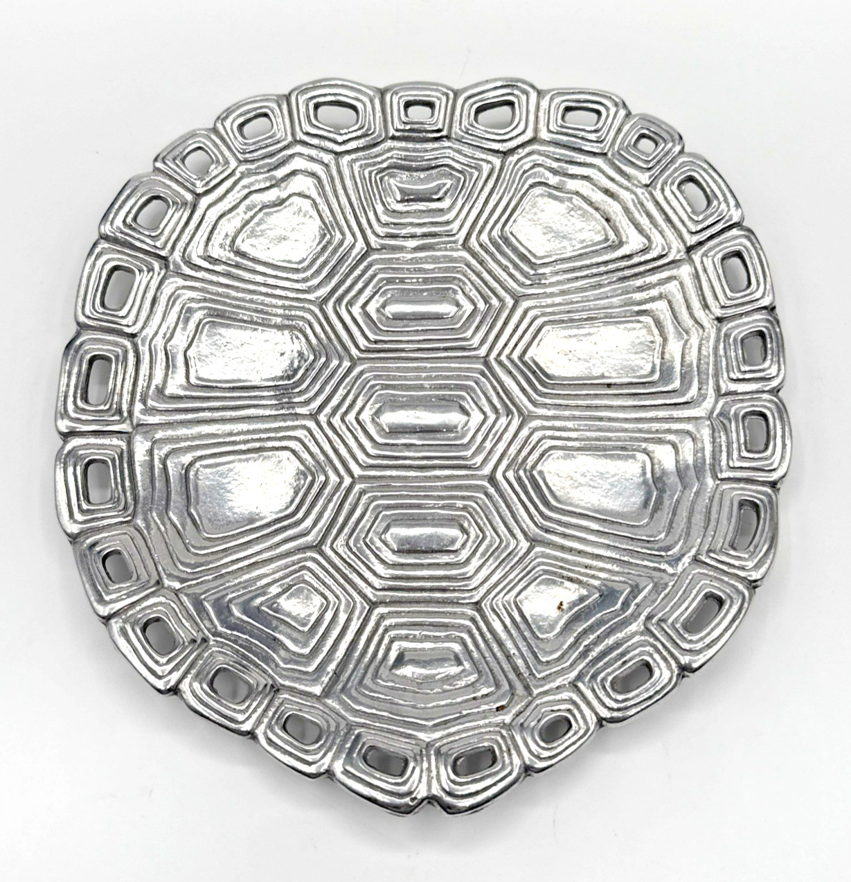 1995 Arthur Court Aluminum Turtle Tortoise Shell Small Serving Platter Tray