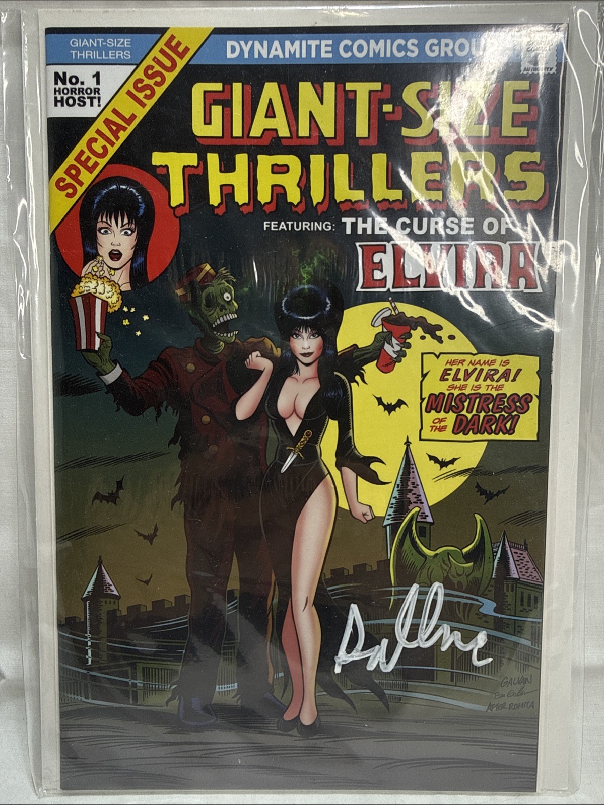 Giant-Size Thrillers Curse Of Elvira Mistress Dark Classic Horror Signed COA