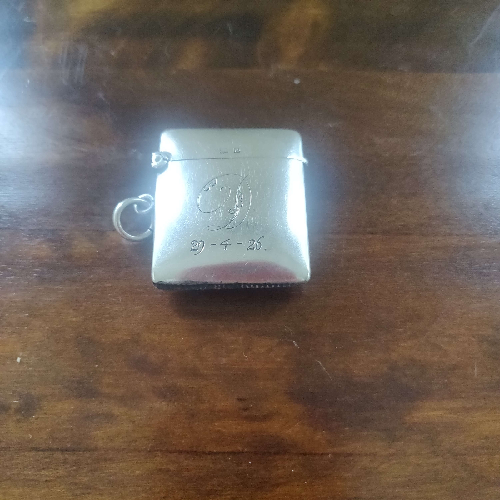 Antique 1907 Birmingham silver vesta case by Henry Wilkinson & co