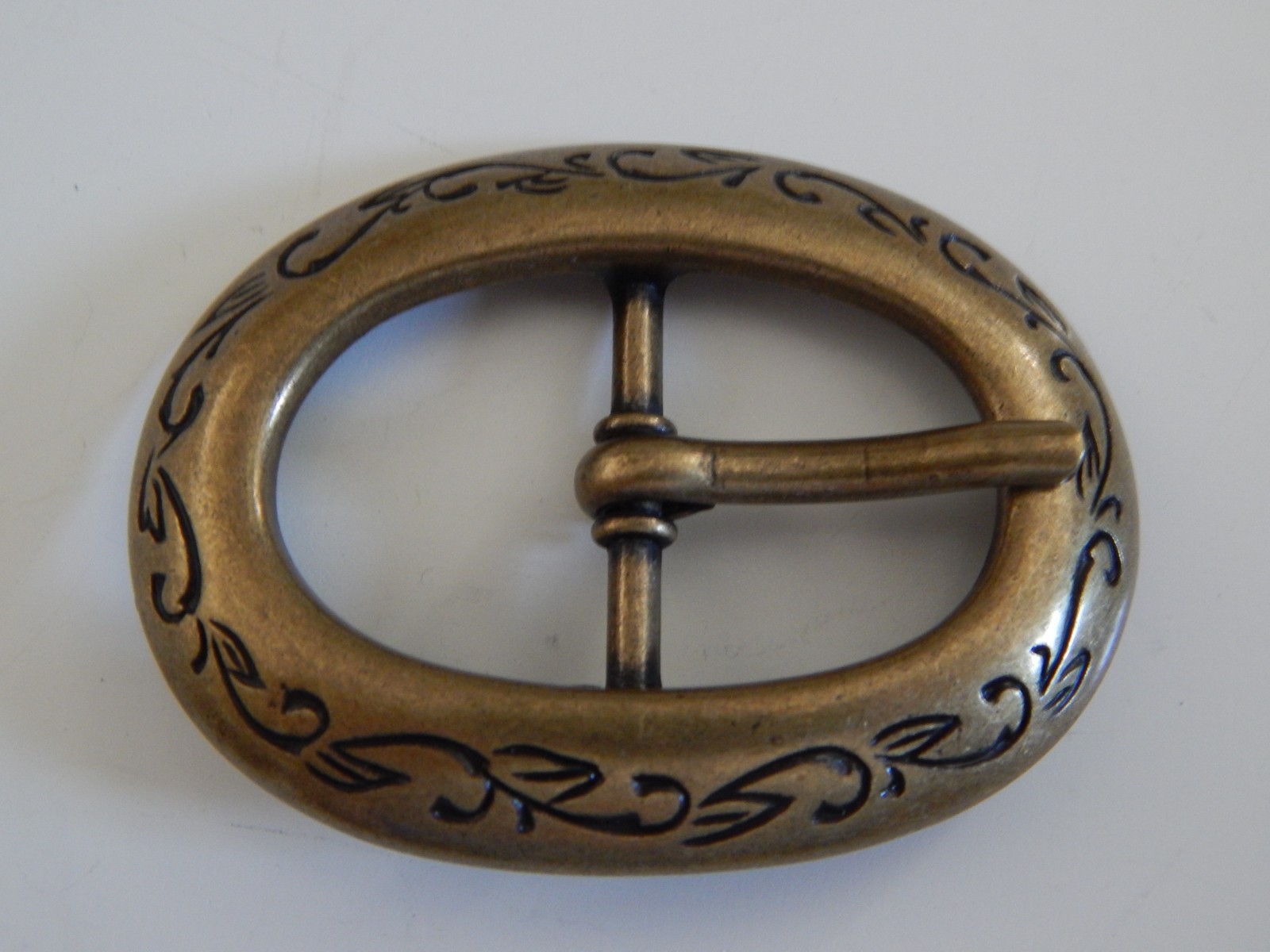 Vintage Antique Brass Center Bar Buckle Fits 1