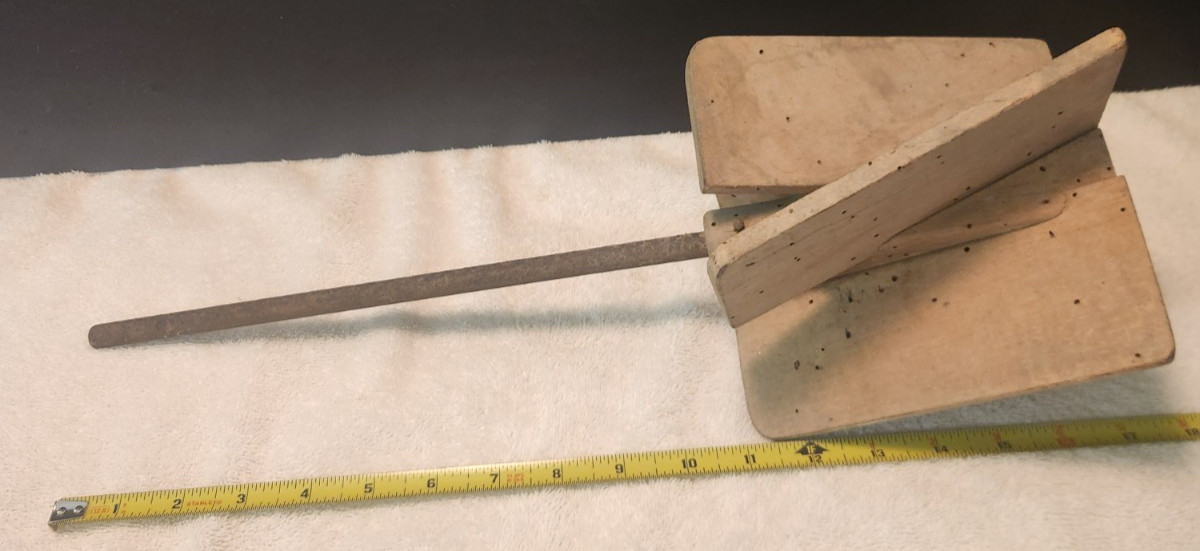 Antique Vintage Dazey ?  Butter Churn Part Wooden Paddle & Steel Rod