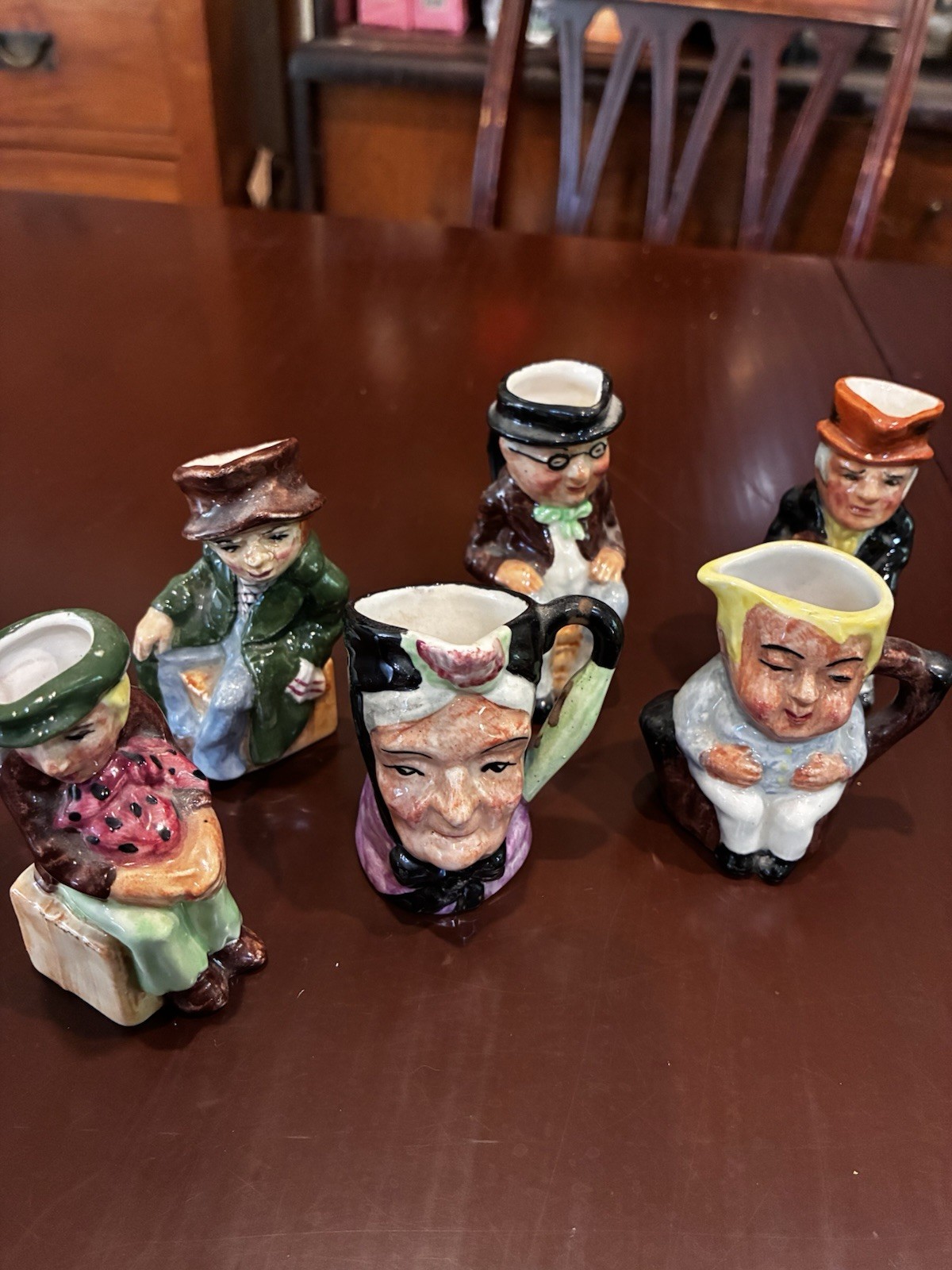 Vintage Artone England Miniature Toby Jug Figurines 3in Set Of 6