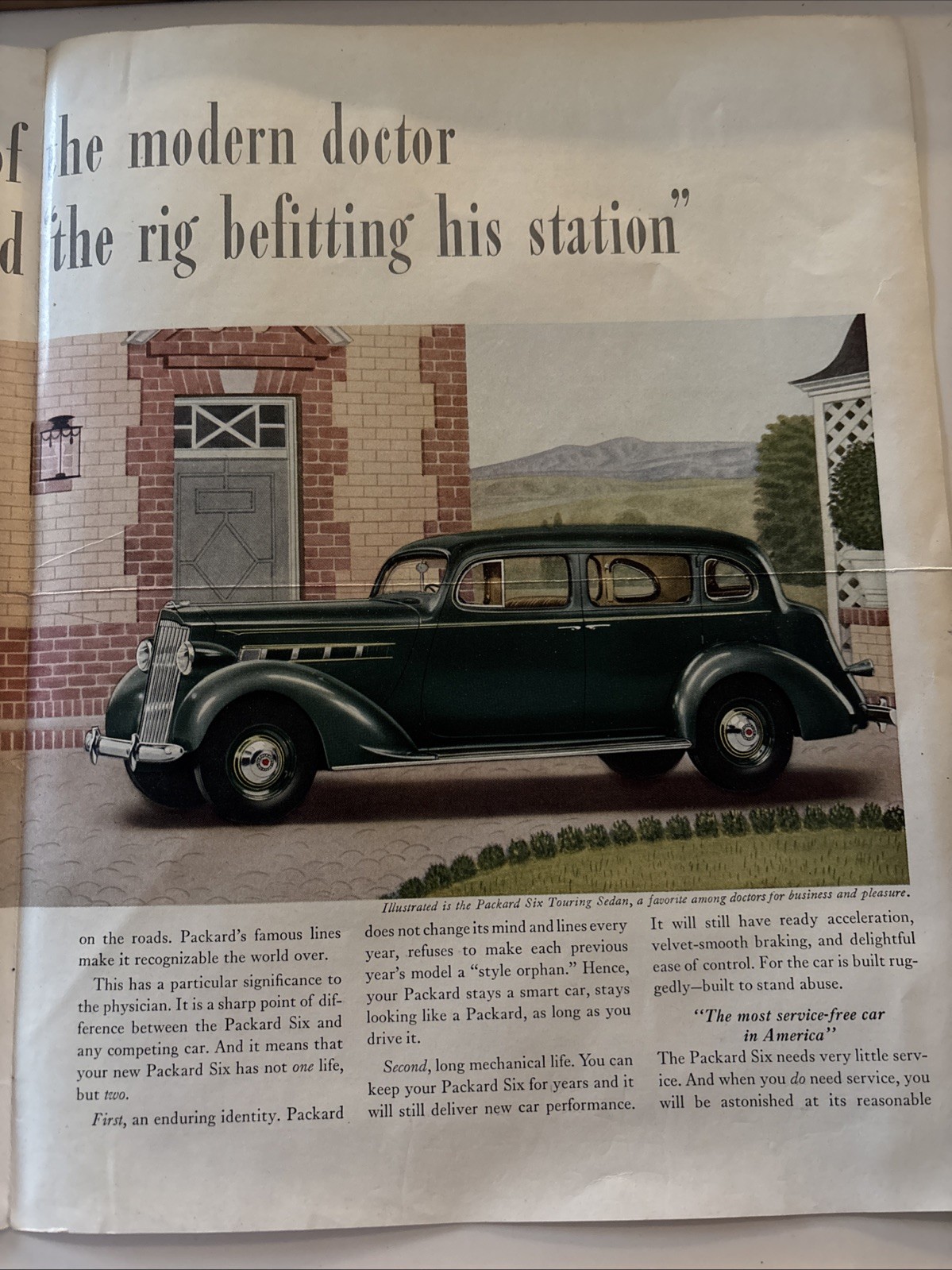 1936 PACKARD 120 TOURING SEDAN DETROIT AUTO AD Special Plan For Doctors