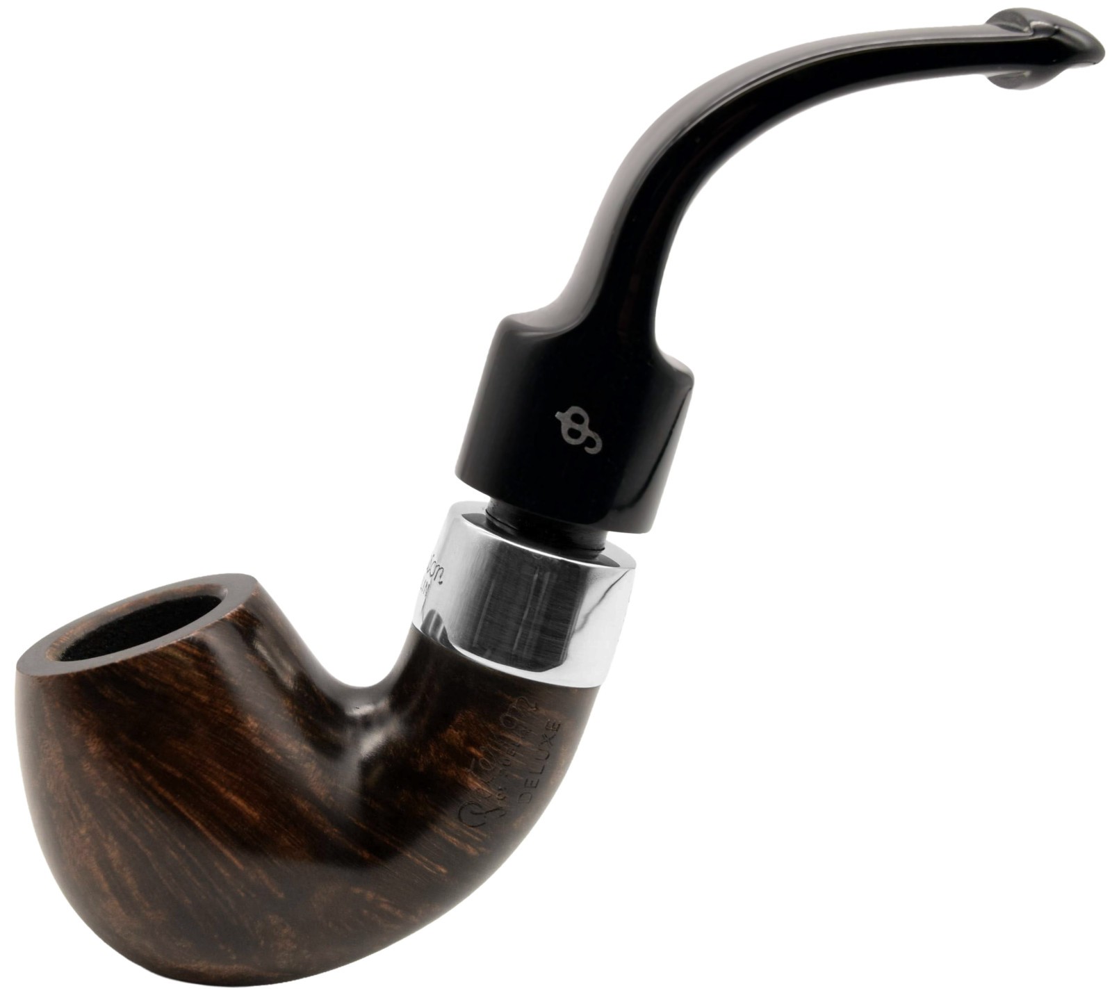 Peterson Deluxe System Dark Finish Silver Mount Small Bent Billiard Pipe 12.5s-B