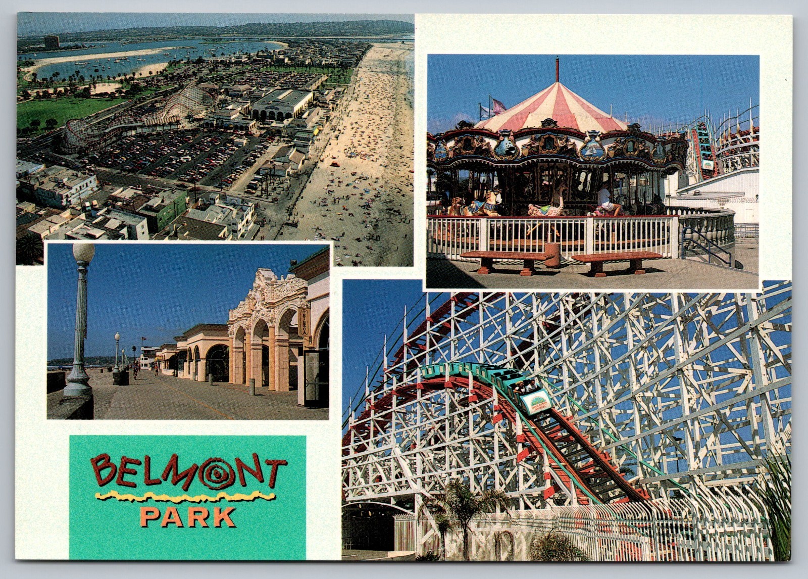 San Diego CA California~Belmont Amusement Park~Giant Dipper UNP Vintage Postcard