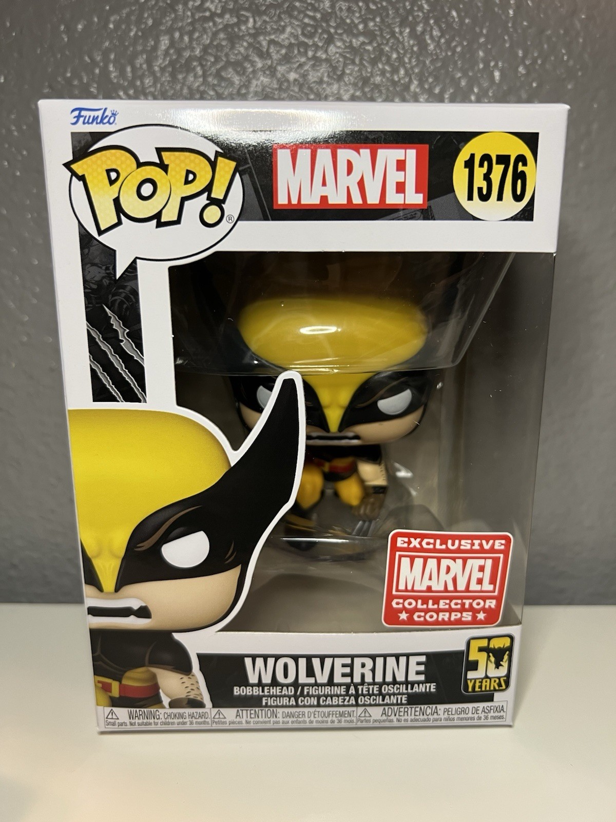 Wolverine #1376 Funko Pop Marvel X-Men Collector Corps Exclusive 50 Years