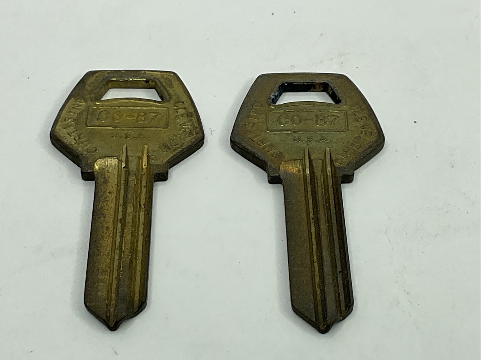 Curtis Industries NOS Key Blank Lot Of 2 Uncut C087 Brass Tone A-CK15