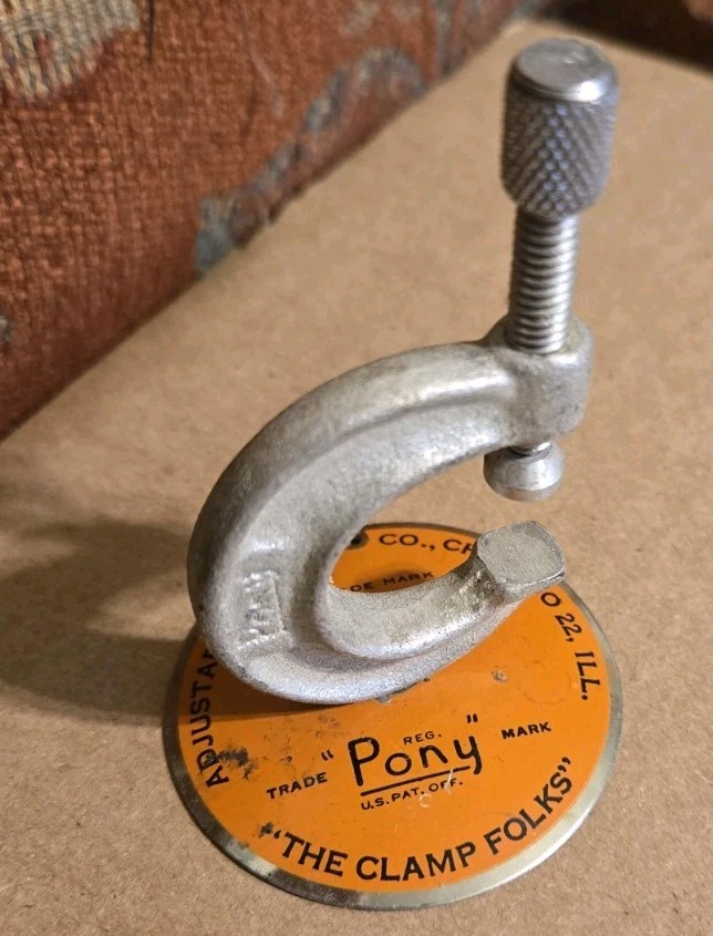 Vtg Jorgensen Pony Clamp Advertising Paperweight 1940s? 