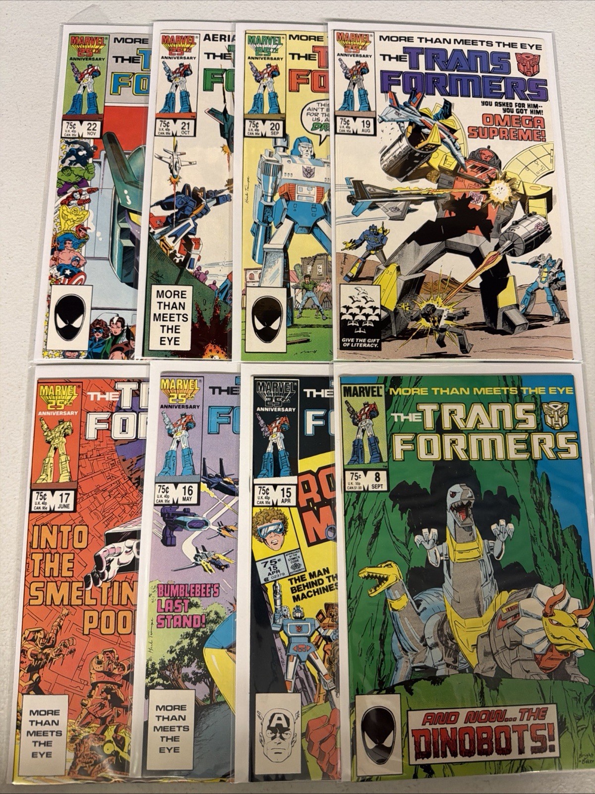 Transformers #8 15 16 17 19 20 21 22 1984 Series Marvel Comics Lot VF/NM *Y9