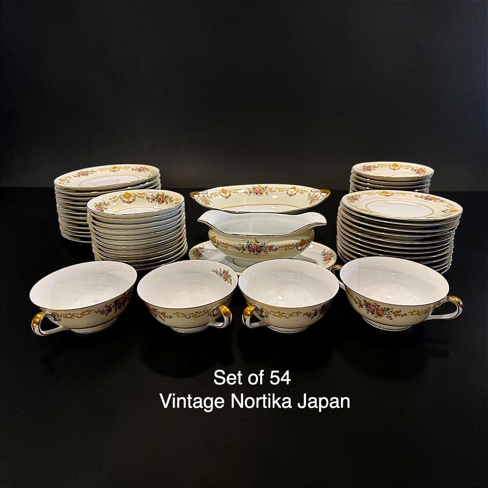 Vintage Noritake Japan Floral Gold China Dinnerware - 54 PCS - 10254