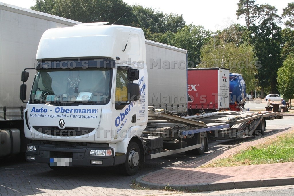 Truck photo Renault Midlum Car transporter Germany white Auto - Obermann #c4xq