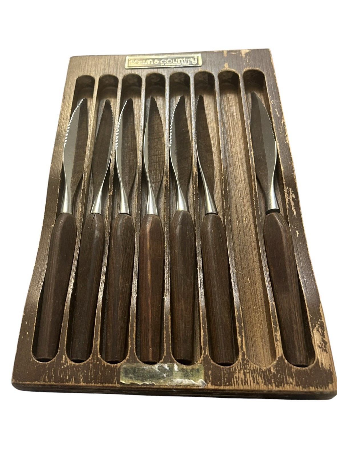 vintage MCM Washington Forge Town & Country steak knife set
