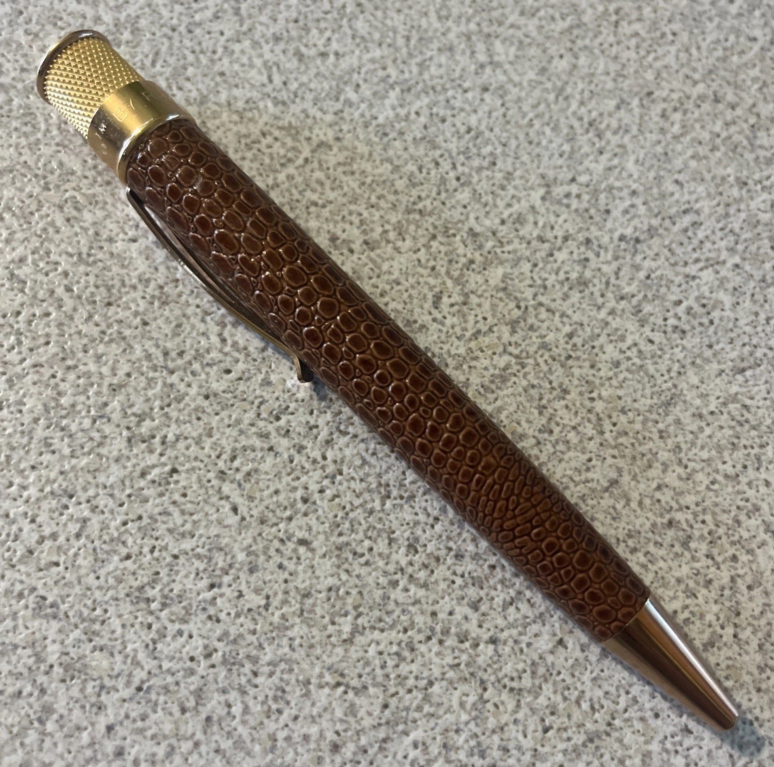 Retro 1951 Tornado RARE LEATHER BALLPOINT pen