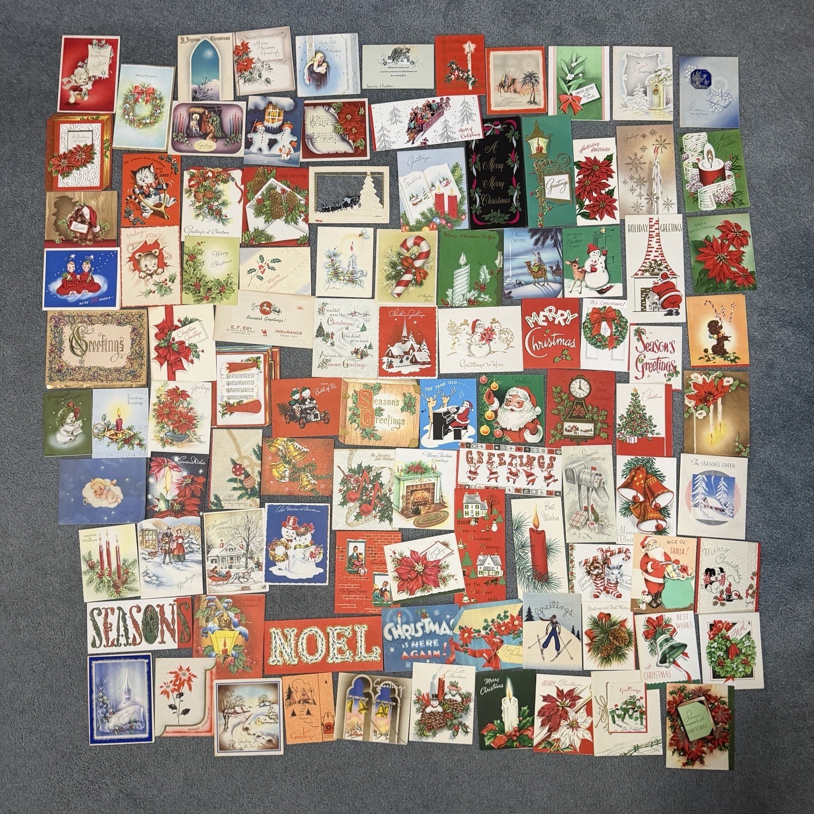 Vintage Cute Christmas Holiday Greeting Cards Lot 40s-60s Ephemera Used Santa Vintage Cute Christmas Holiday Greeting Cards Lot 40s-60s Ephemera Used Santa