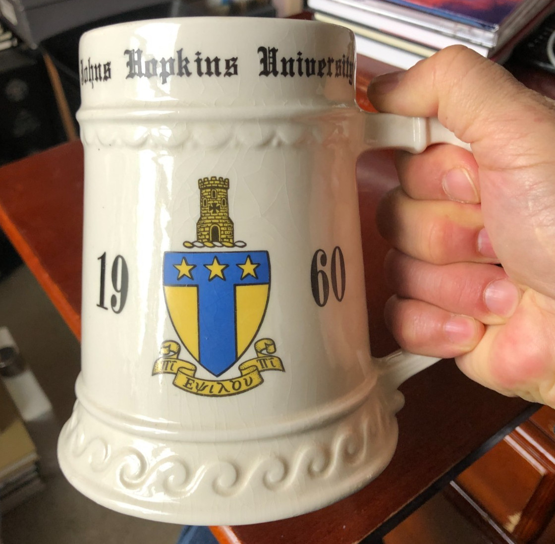 Vintage John Hopkins University 1960 Balfour Ceramic Beer Stein Vintage John Hopkins University 1960 Balfour Ceramic Beer Stein