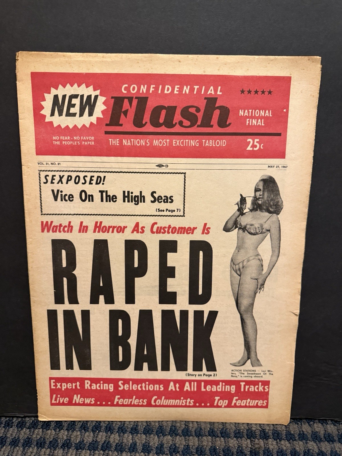 1967 June 3rd Confidential Flash NewsPaper,  Virginia Bell “DingDongGirl (VRN10H