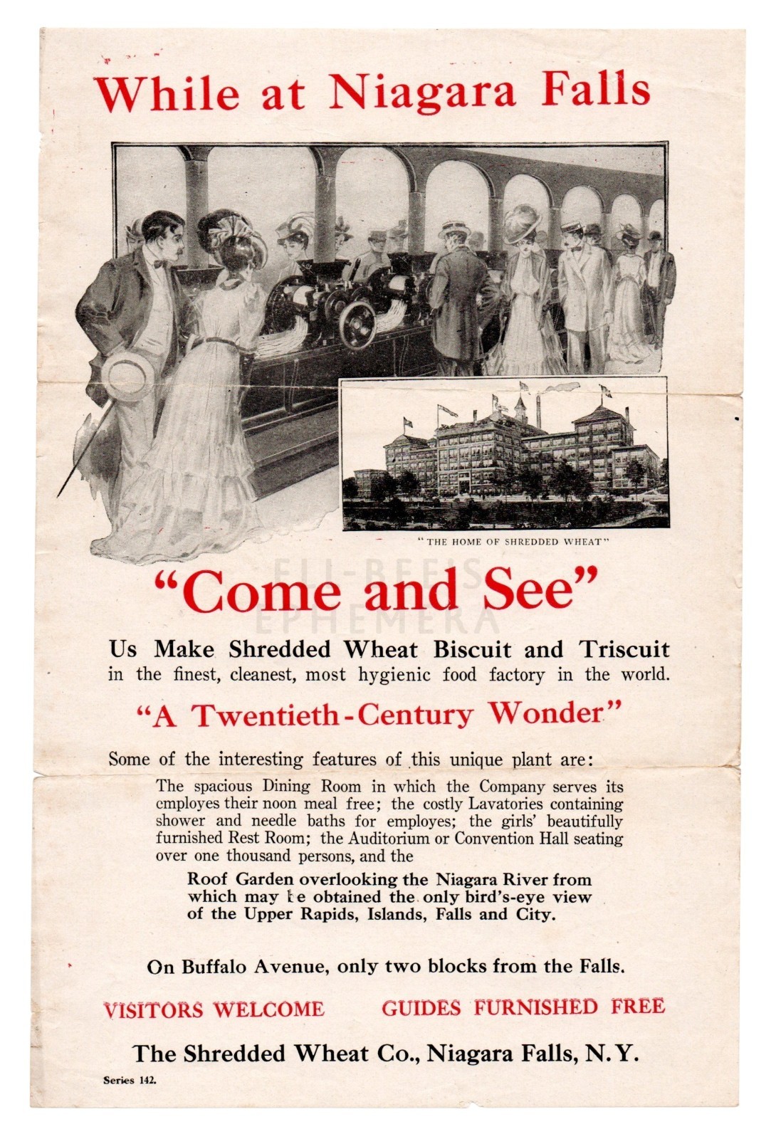 Vintage 1910s Shredded Wheat Co Advertising Flyer Niagara Falls NY Series 142 Vintage 1910s Shredded Wheat Co Advertising Flyer Niagara Falls NY Series 142