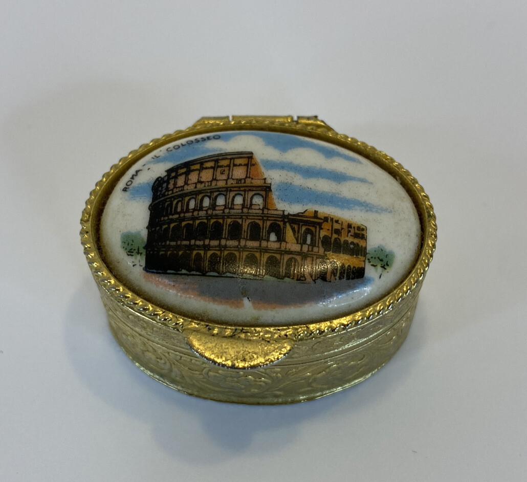 ROMA IL COLOSSEO Rome Italy Colosseum Pill Box Snuff Stuff Trinket Box