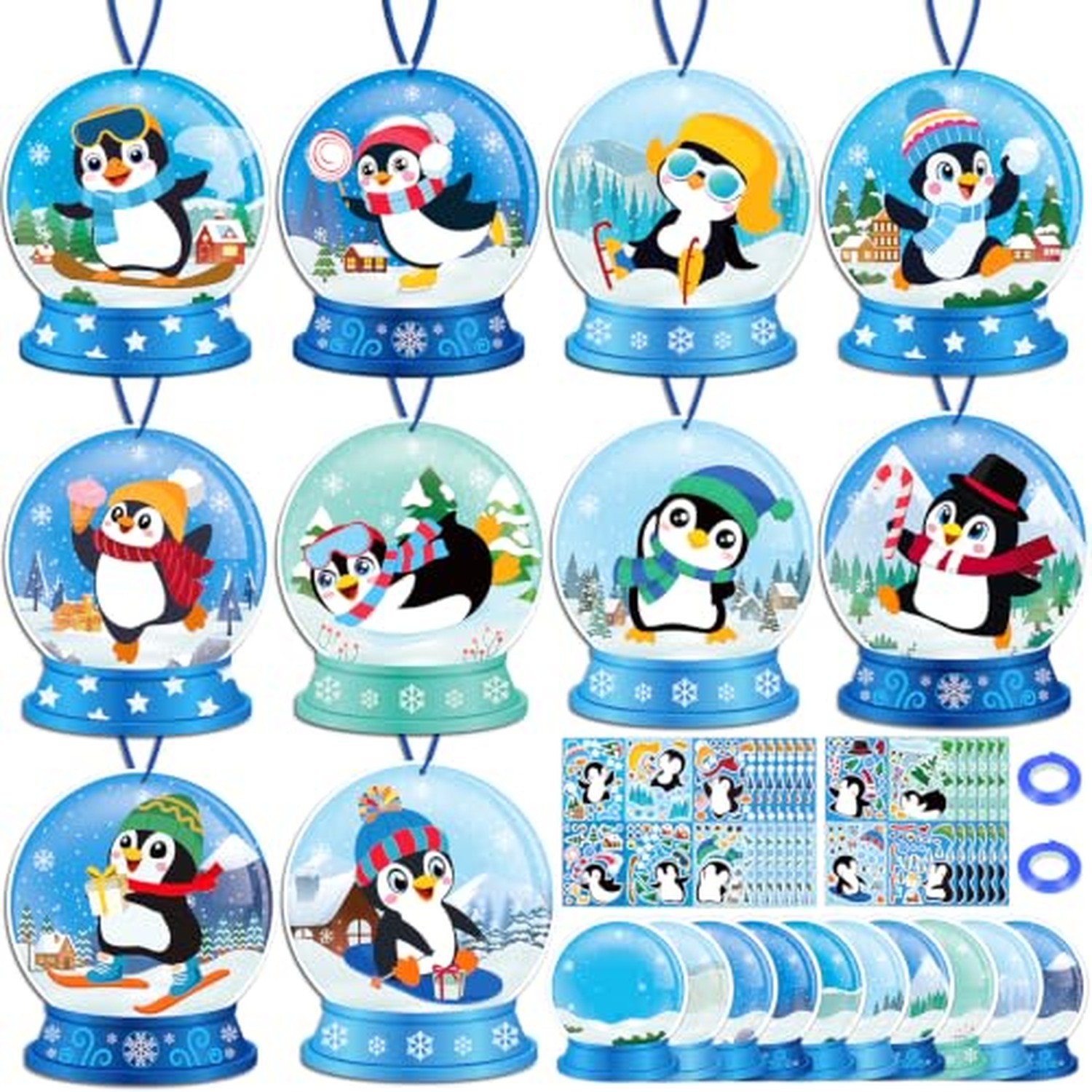 Moon Boat 120PCS Winter Penguin Snow Globe Crafts Kit with Stickers 120 Moon Boat 120PCS Winter Penguin Snow Globe Crafts Kit with Stickers 120