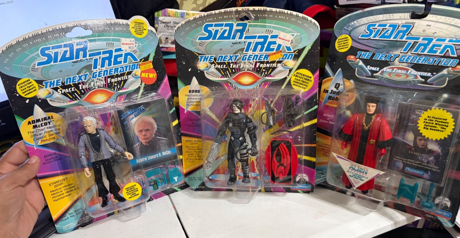 VINTAGE Playmates Star Trek: The Next Generation 3 Collectible Action Figures